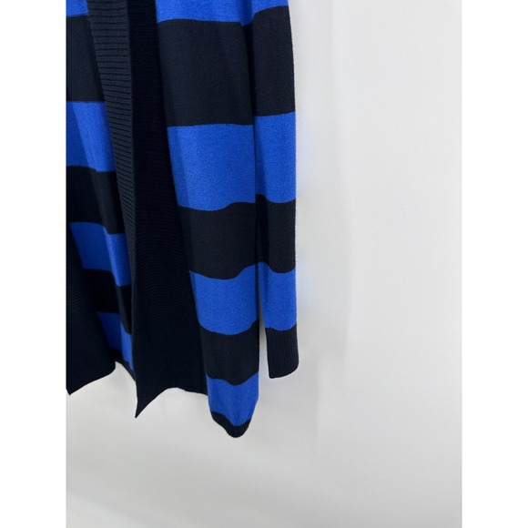 Y2K Hollister Womens Blue Black Striped Open Front Shawl Collar Cardigan Small - Picture 4 of 13